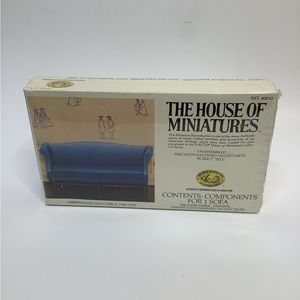 Vintage The House of Miniatures Chippendale Sofa Couch Blue X-Acto New
